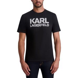 Karl Lagerfeld Mens Checkered Logo Graphic T-Shirt, NWT